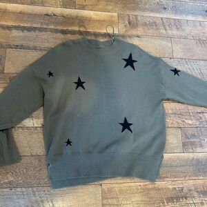 Pistola- olive Green Star Pattern Sweater